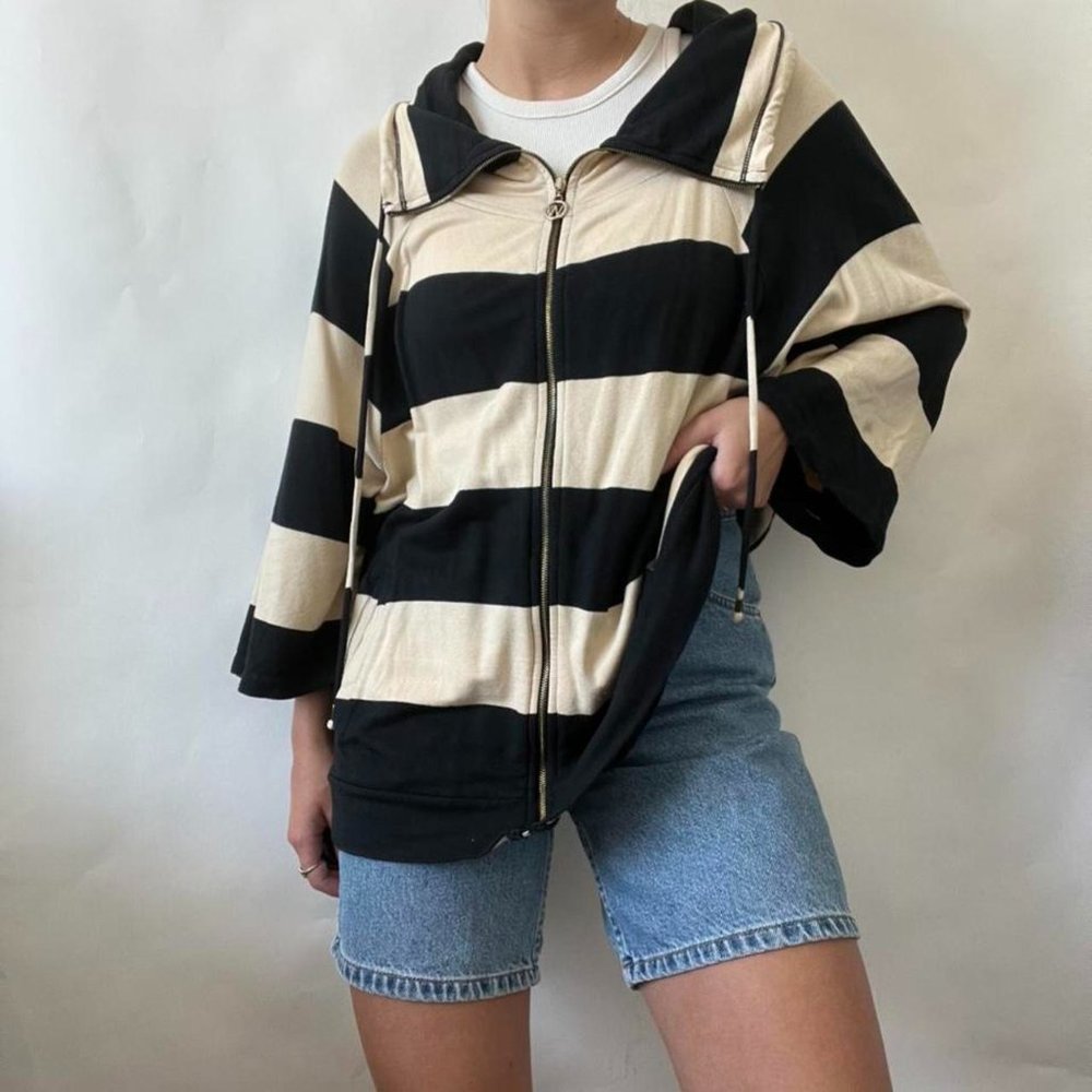 stripe zip up